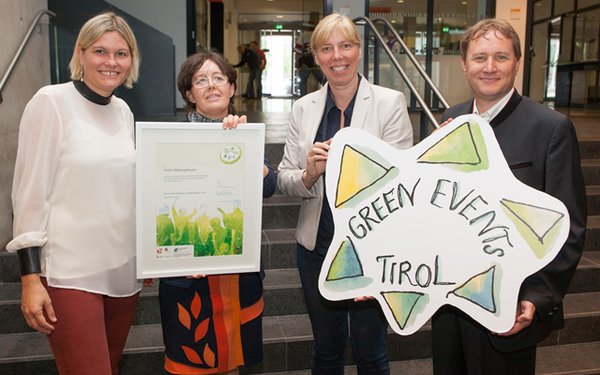 Auszeichnung des Tiroler Bildungsforum als GREEN EVENTS TIROL Partner
